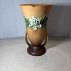 Read VTG Roseville Pottery 687-12 12" Gardenia Tan Vase