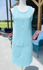 Everly Green Sheath Midi Dress Sleeveless Scoop Neck