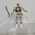 Vtg Rare 1995 BANDAI Mighty Morphin Power Rangers White Ranger 5.5" Silver