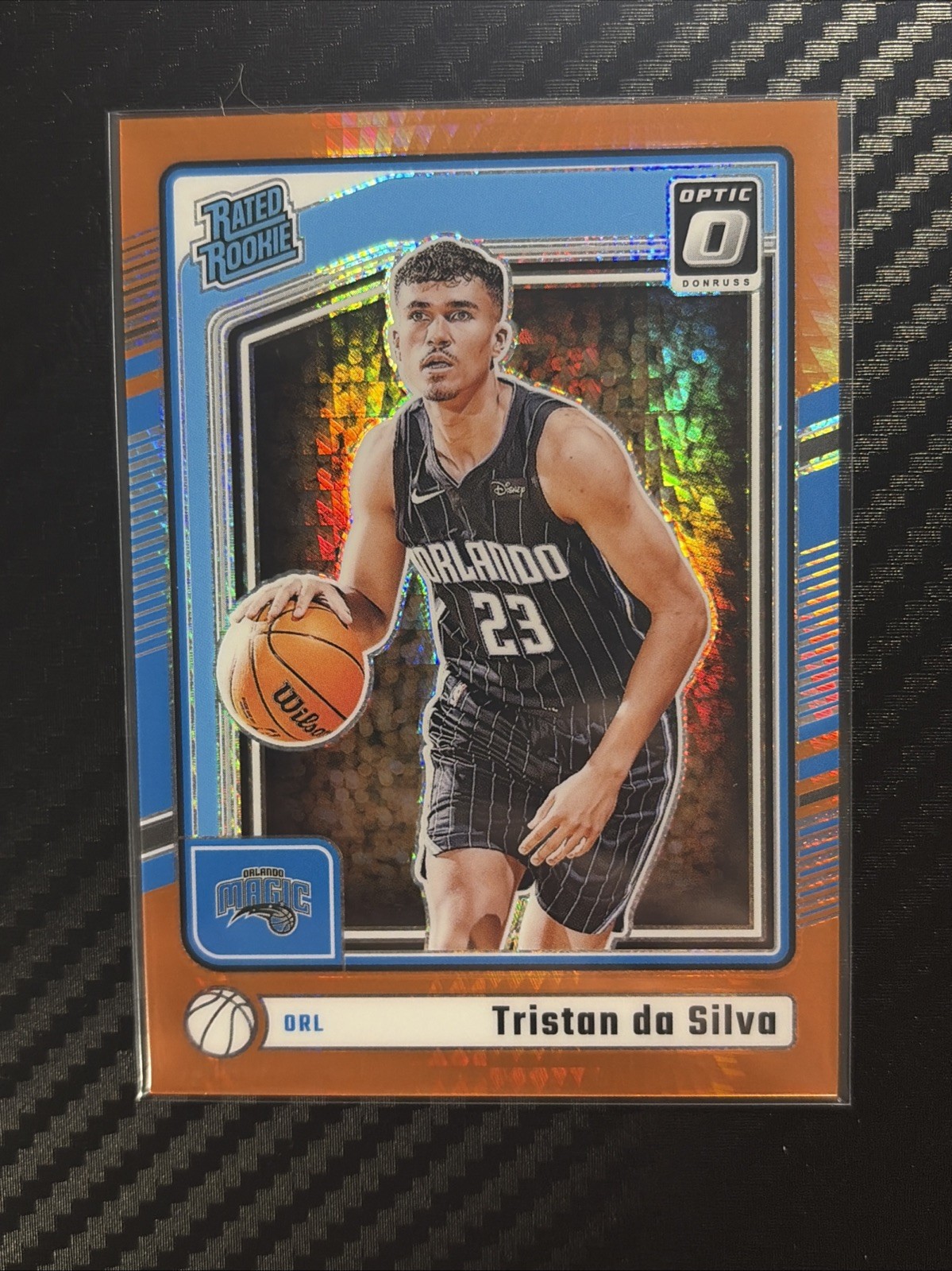 Tristan da Silva 2024-25 Donruss Optic -#260 Orange Hyper Prizm /299 (RC)