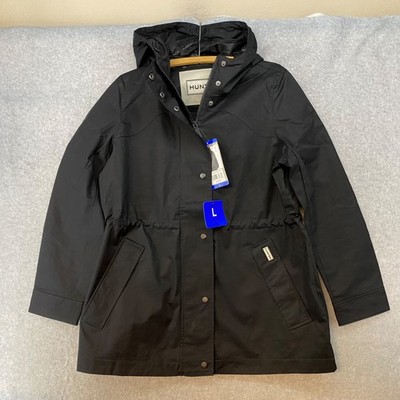 NEW! Hunter Women's   Black S,M,L   Water Resistant Rain Jacket   Ladies