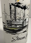 Vintage Libbey Plantation Scenes Frosted Drinking Glass Steam Boat Race MCM  — photo 3