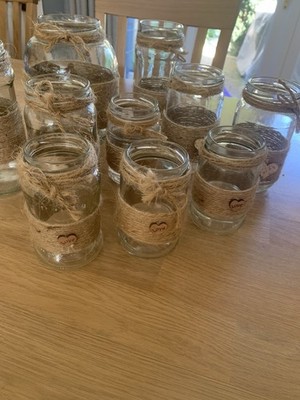 Auswahl von 10 verschiedenen Größen Hochzeitstag süße Gastgeschenke Blumengläser.