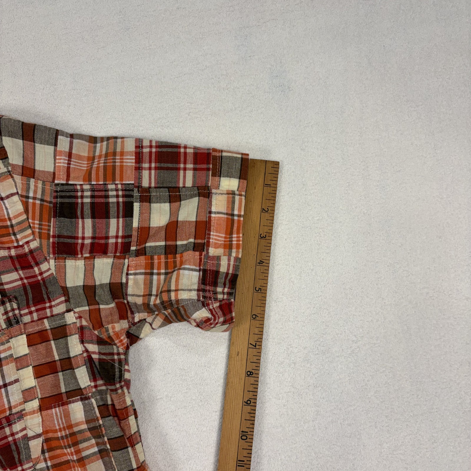 Orvis Men L Authentic Patchwork India Madras Plai… - image 8