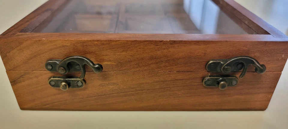 Caja de especias de madera artesanal - 9 compartimentos con tapa de vidrio y cuchara de madera Foto 2 de 4