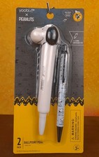 Peanuts Yoobi 2 Pack Ballpoint Black Pens 1.mm Medium Tip Snoopy Charlie Brown