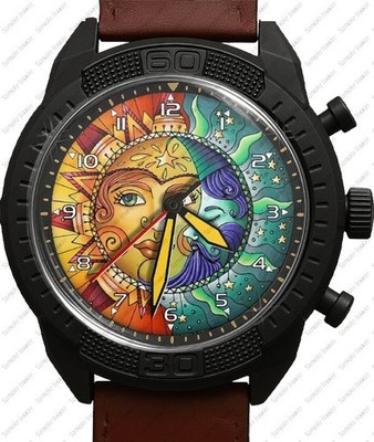 Sun and Moon stilvolle seltene schöne einzigartige Armbanduhr SCHNELL UK