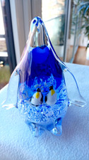 Schwere Glas Skulptur - "schwangerer" Pinguin - MURANO - 14 x 13 cm - 0,9 kg