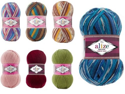 5 x 100g ALIZE Superwash Comfort Socks Sockenwolle Sockengarn