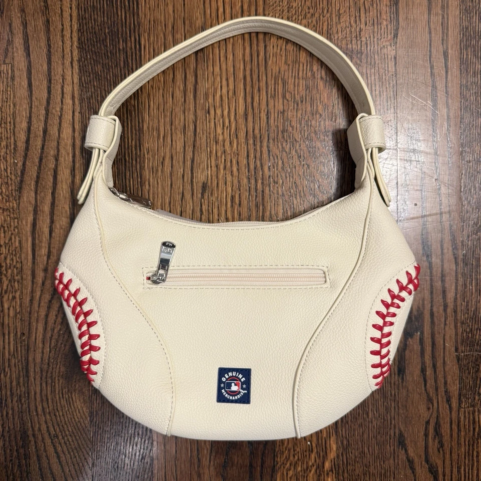 Montana West MLB Chicago Cubs Baseball Stitch Purse Faux Leather Shoulder Bag - Image 2 of 4