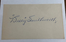 BILLY SOUTHWORTH VINTAGE SIGNED AUTOGRAPHED 3x5 INDEX CARD! Giants Cardinals HOF
