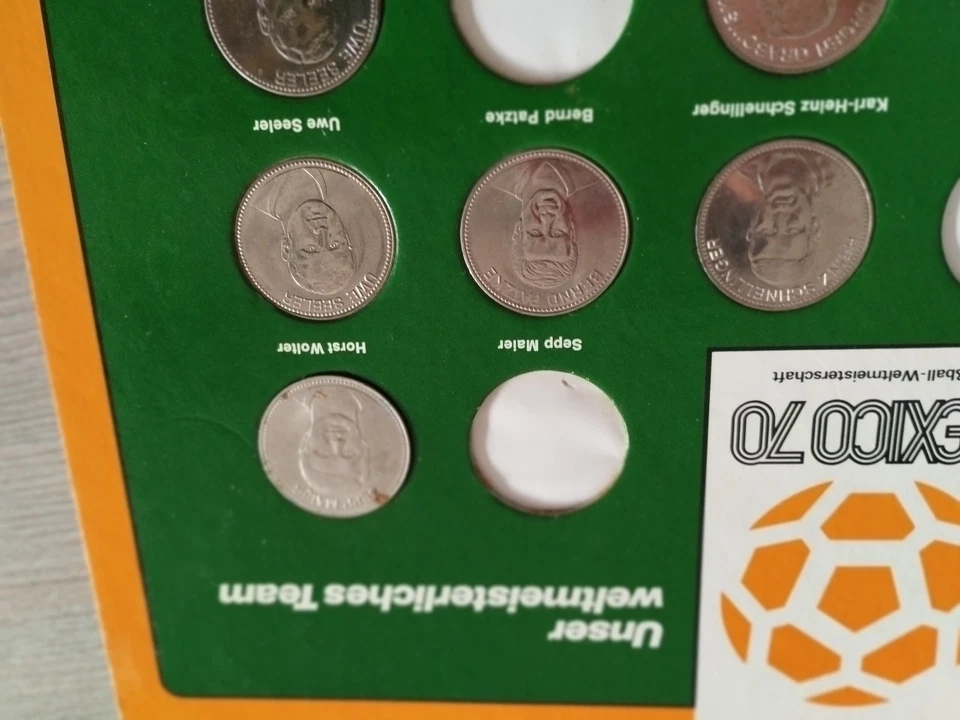 Shell * Münzen * Sammelkarte * Mexico * 1970 * unvollständig * + 2 Doppelte - Bild 2 von 4