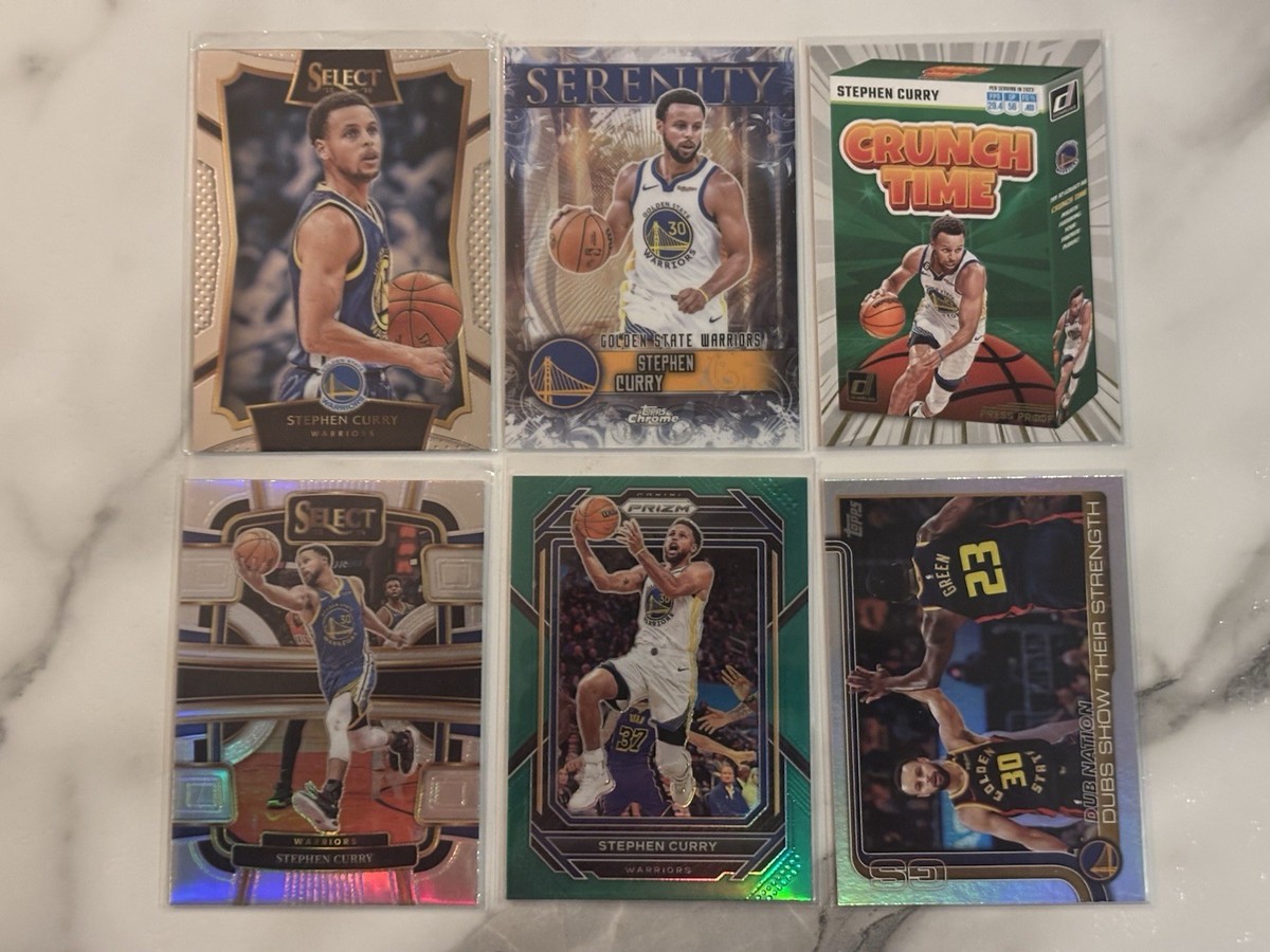 Stephen Curry Lot (6), 2015 Select, Green/Silver Prizm, Press 
