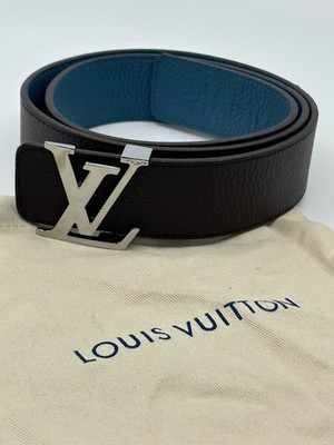 Louis Vuitton Blue & Brown Reverse Mens Belt Size 105/42 Pants 36-38
