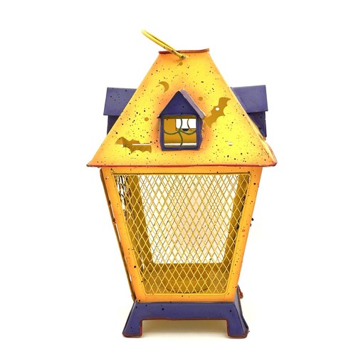 Halloween Lantern Tealight Candle Holder Rest in Pieces Spooky Hollow Metal Cage - Picture 4 of 15