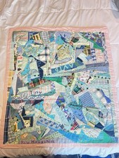 Vintage 1973 Handmade Family Memory Quilt Signed/dated-Family Pets 32 x36