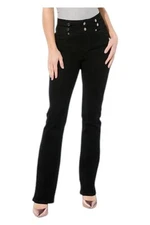 DG2 by Diane Gilman Women's Stretch Baby Bootcut Tab Waist Jean Black