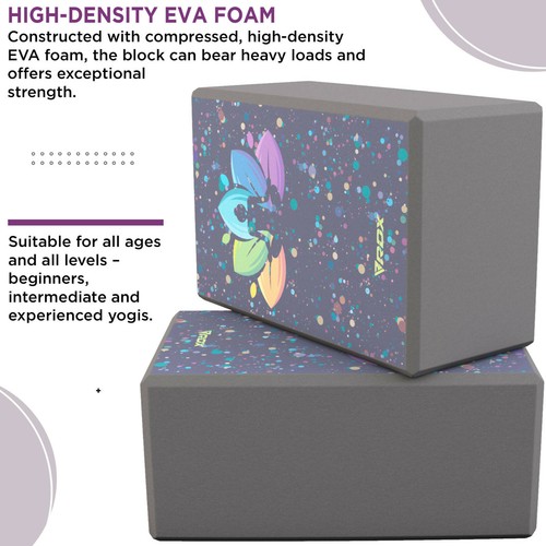 RDX Yoga Bloques Antideslizantes Alta Densidad Espuma Eva Ladrillo Fácil Agarre Superficie - Imagen 158 de 172