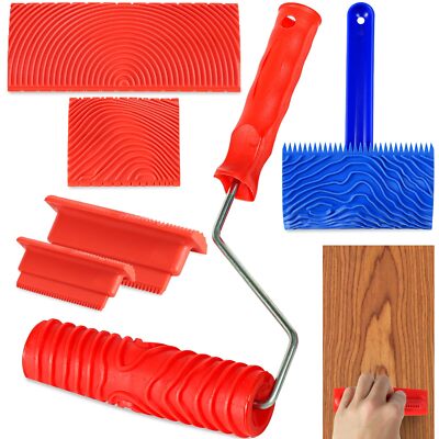 6PCS Wood Grain Tool Natural Woodgrain Maker for Decorative Painting Premium ...