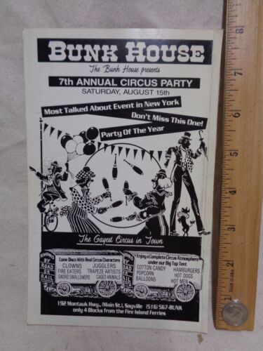 Vintage 1992 Ad The Bunk House in Sayville N.Y. Gay Bar Circus Night