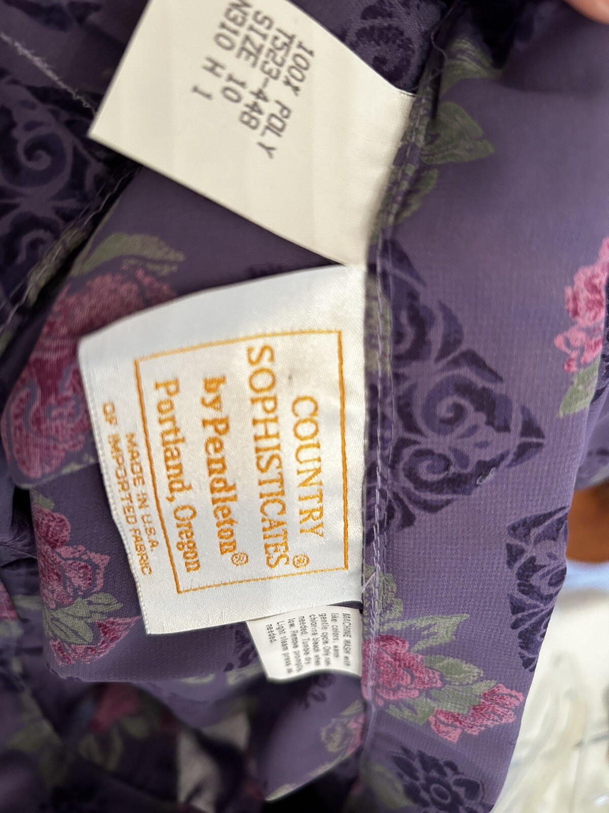 VINTAGE 2-PC PENDLETON Purple PATTERNED SKIRT & B… - image 9