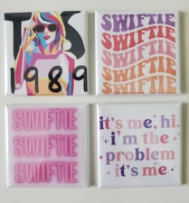TAYLOR SWIFT  4 REFRIGERATOR MAGNETS  2" X 2"