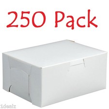 250 Bakery Cookie Pastry Box 6" x 4 1/2" x 2 3/4" White Made in USA Bundle Pack