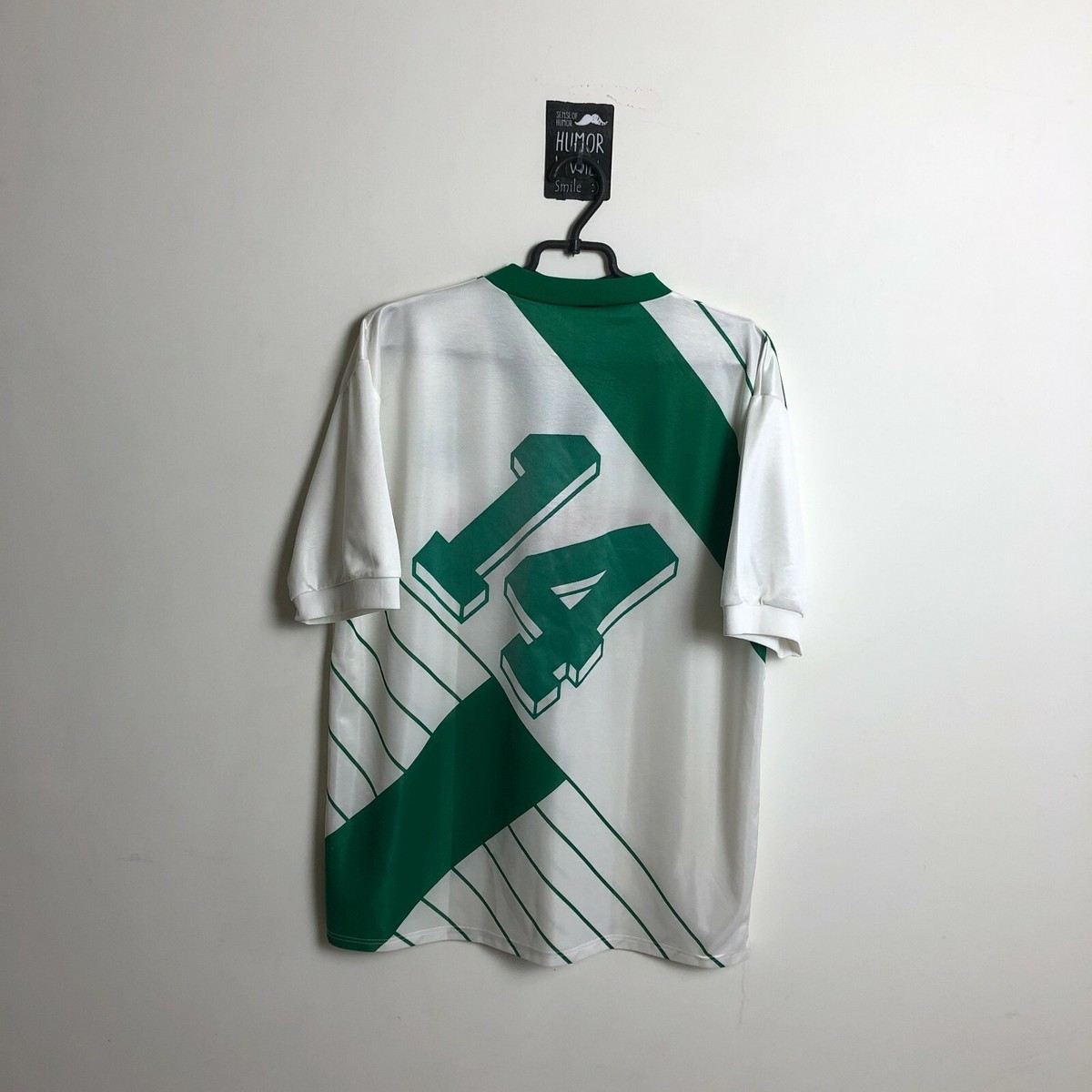 Puma Vintage Jersey Football Shirt 80s 90s Green White Polyester
