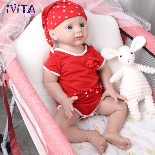 Newborn Full Body Silicone Toddler Toy 20"Lifelike Reborn Baby Girl Doll Infant - Picture 7 of 12