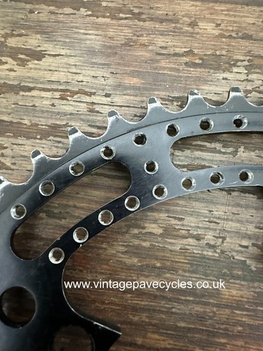 Stronglight Model 93 52Tx122BCD Vintage Chainring 5/6/7-Spd, Black & Drilled - Picture 4 of 8