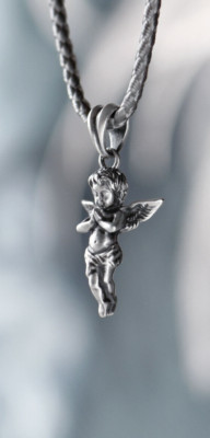 Angel. Pendant. Sterling silver,oxidised.