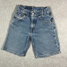 Vintage Levis 550 Jean Shorts Boys Size 7X Relax Fit Regular Denim Light Wash
