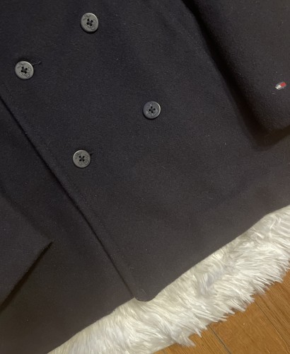 Boys Tommy Hilfiger Wool Double Breasted Coat Jacket Navy Small 6-7 - Picture 3 of 5