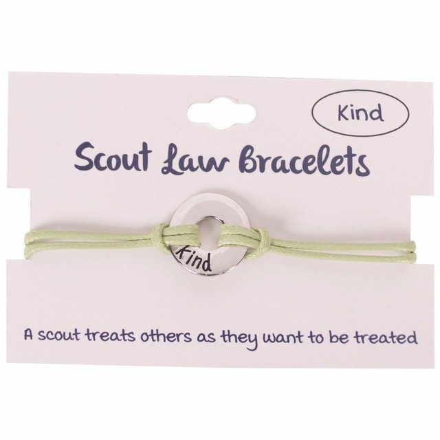 Boy Girl Green Scout Law Bracelet Kind Scouting BSA Adjustable Adult