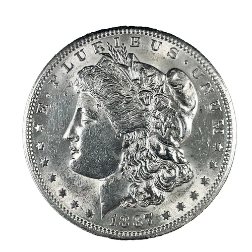 1887-S Morgan Dollar AU/UNC. 90% Silver $1 US Coin # 1989