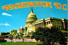 Washington D.C. the Nation's Capital Postcard Unposted Big Letter  Old Cars