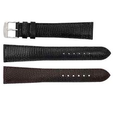 14mm 22mm Long Lizard Grain Aerocomfort Leather Watch Band Straps