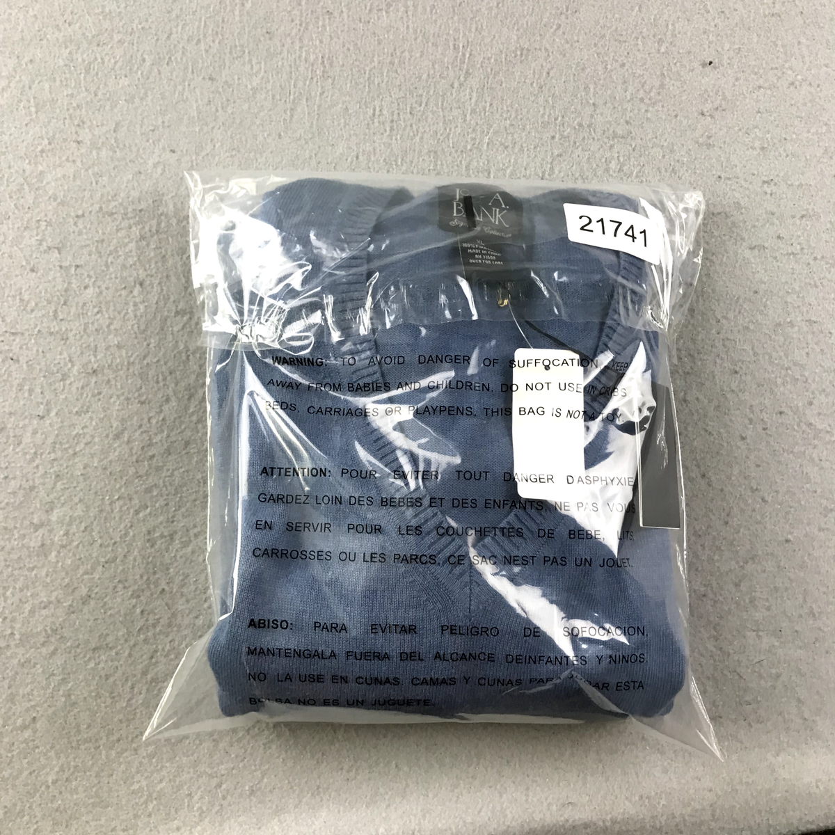 Gilet Pull 100% Coton Pima Jos. A. Bank - Homme Taille XL Bleu - Occasion Très Bon état