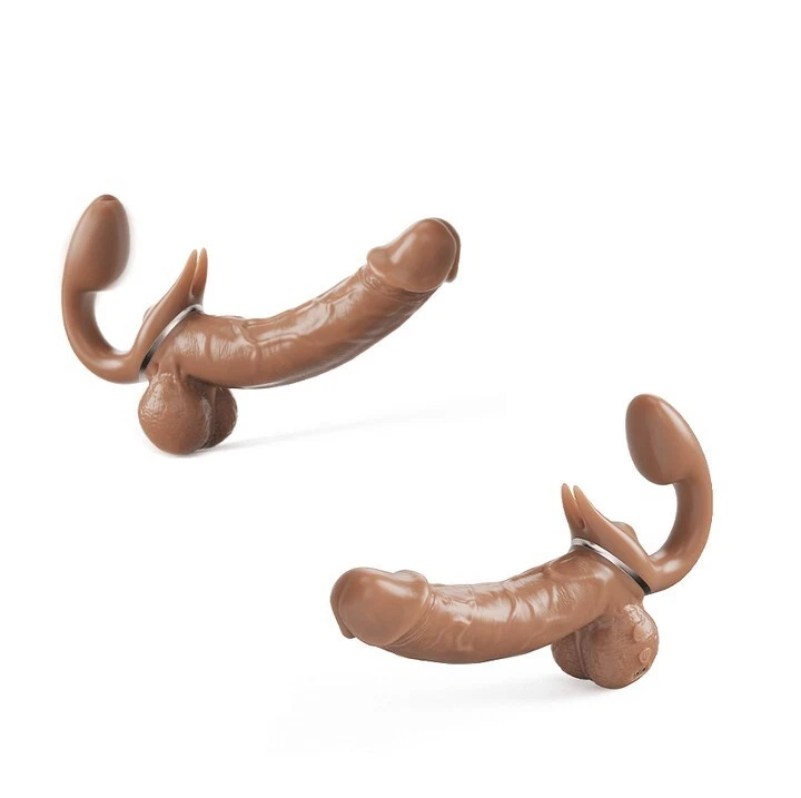 Consolador con correa de doble extremo sin tirantes vibrador punto G para mujeres juguetes sexuales lesbianas EE. UU. Foto 3 de 4