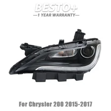 For Chrysler 200 2015-2017 Halogen Headlight Assembly Projector Clear LH/Driver
