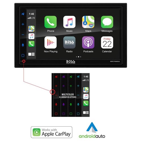 Boss Marine Touchscreen Bluetooth Boat Stereo Radio CarPlay Android AM