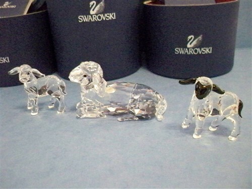 SWAROVSKI MOTHER LYING SHEEP - LITTLE LAMB - BLACKHEAD LAMB 3 PC