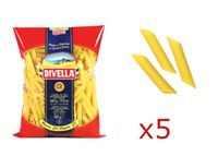 Pasta Divella Italienische Penne Ziti Rigate Aus Hartweizenmehl 5 StüCk 500 Gr