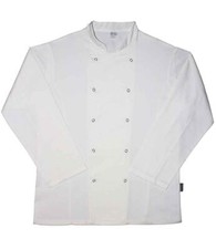 Image of Dennys Long Sleeve Chefs Jacket Unisex 60 Degrees Wash Stud Fastening