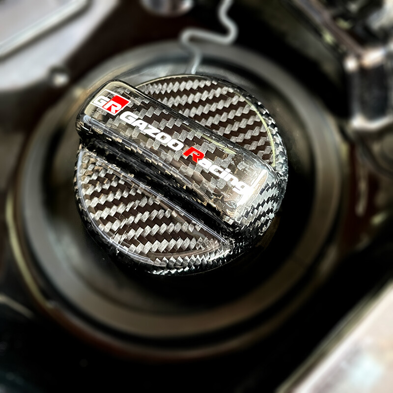 CARBON FIBER Gas Fuel Cap Cover GAZOO Racing For TOYOTA CAMRY Corolla