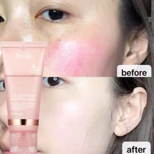 🔥Collagen Overnight Wrapping Peel Off Facial Mask Renewal Night Skin Care 75ML