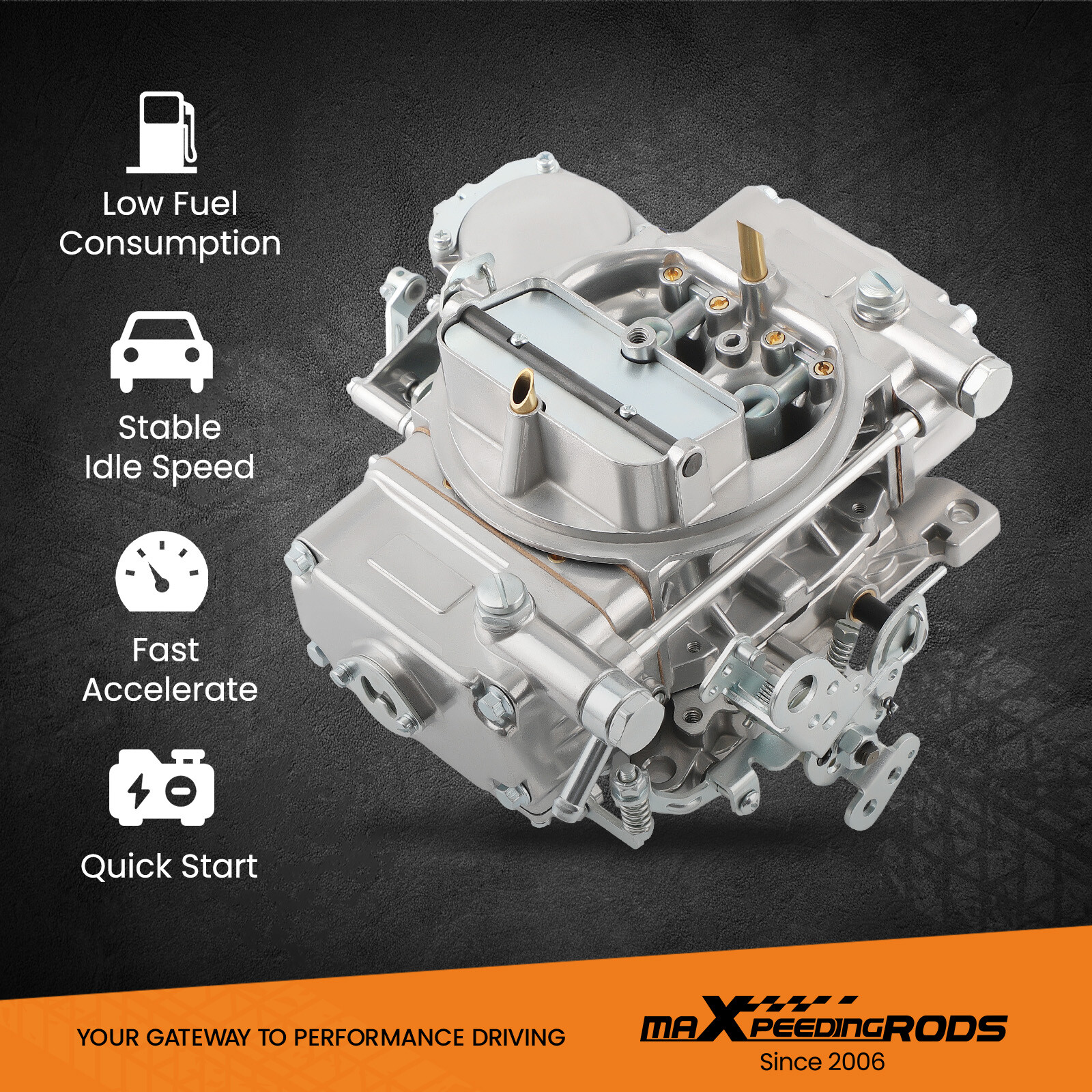 Carburetor Carb 600CFM Vacuum Secondaries for Holley 4160 01850S