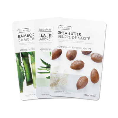 [THE FACE SHOP] Real Nature Face Mask - 3pcs / Free Gift