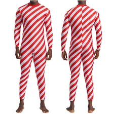 Men Unitard Skater Rompers Peformance Bodysuit Holiday Jumpsuit Party Leotard