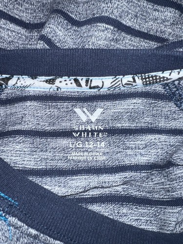 Shaun Longsleeve Knit Stripe Blue And Gray, Large 12/14 - Picture 4 of 5